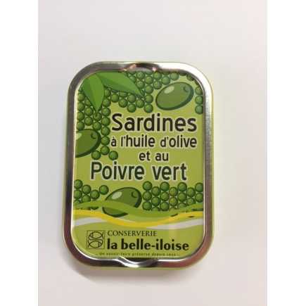 Sardines huile d'olive et poivre vert - 115 g