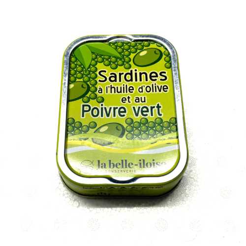 Sardines huile d'olive et poivre vert - 115 g