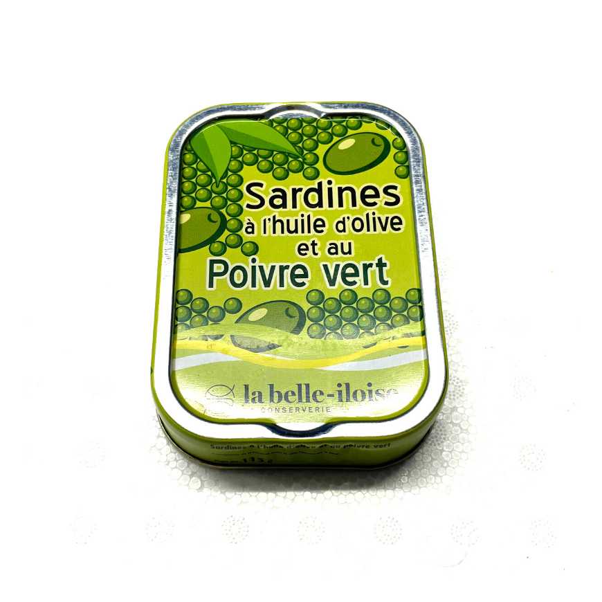 Sardines huile d'olive et poivre vert - 115 g