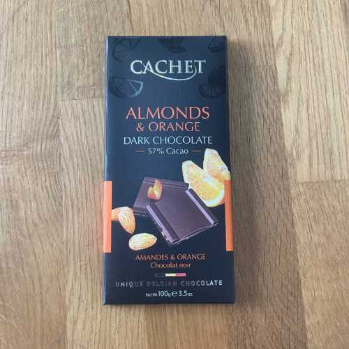 Chocolat noir, amandes & orange - 100 g