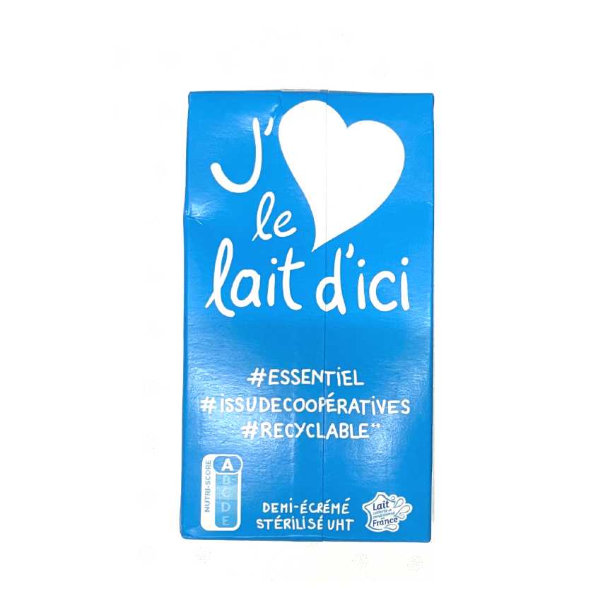 Lait demi-écrémé stérilisé u.h.t - 1 litre