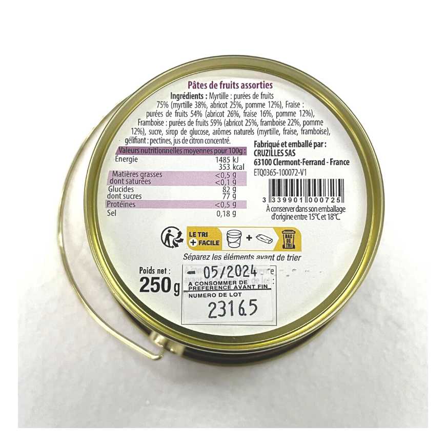 Pâtes de fruits Cruzilles