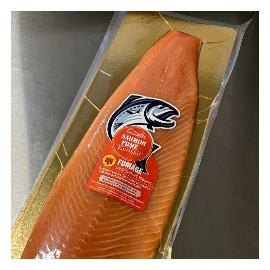 Saumon fumé Écosse  Tranché sur peau - 1.400 kg