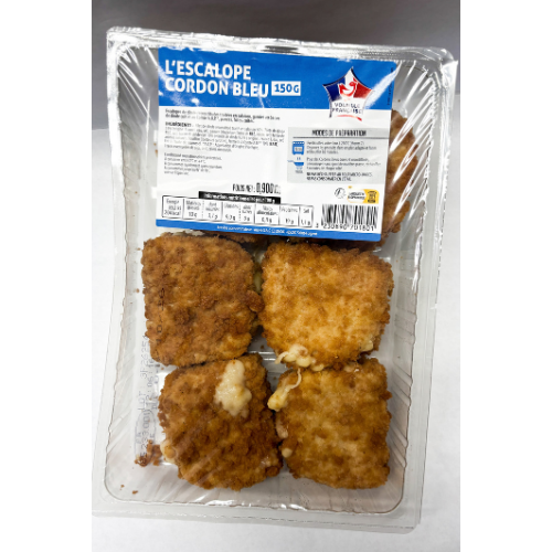Cordon bleu Escalope de poulet au comté x 6 piéces de 150 gr