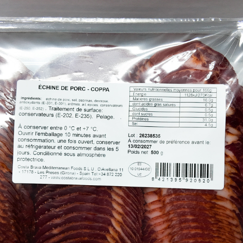 Coppa de porc - 50 tranches