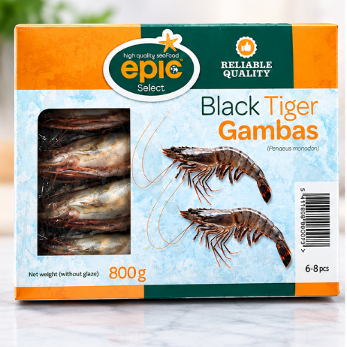 Gambas entières - Surgelées – 6/8 – Boîte de 800 g