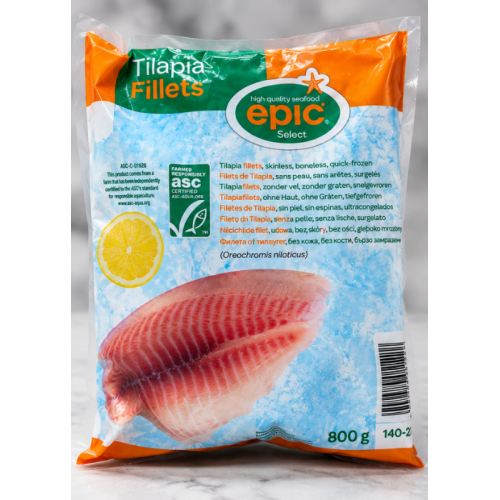 Filets de tilapia sans peau et sans arêtes – Surgelé  – 800 g