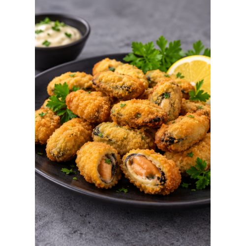 Moules croustillantes panées : un délice surgelé à 1 kg