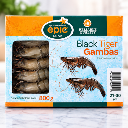 Gambas entières - Surgelées – 20/30 – Boîte de 800 g